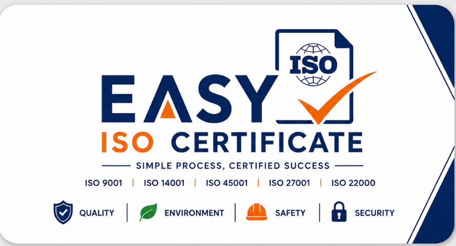 EASY ISO CERTIFICATE branded visiting card visual